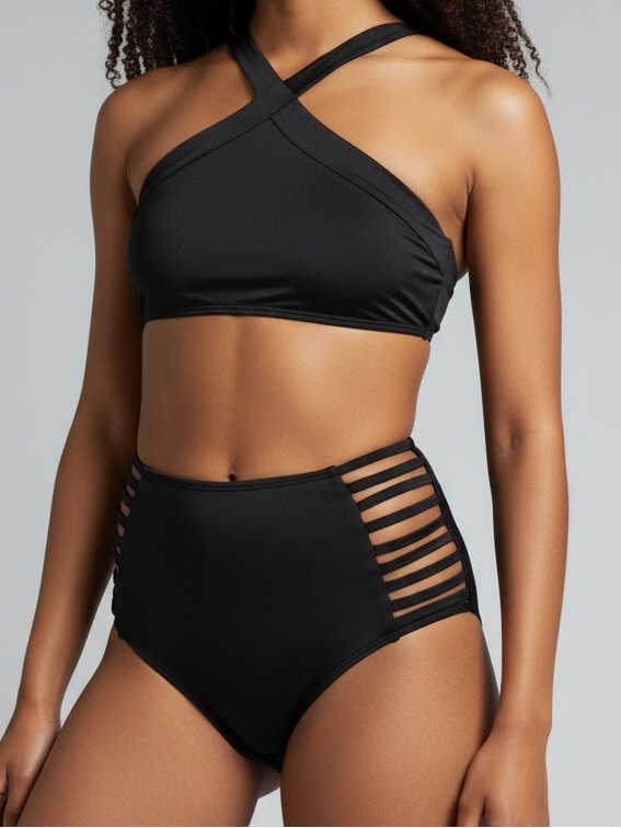 Nwot L*Space High Waist Bikini Set Black